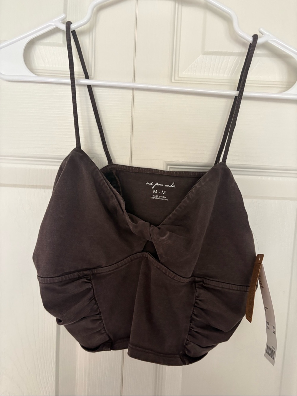 Urban outfitters From Under Brown Twist Front Cropped Tank